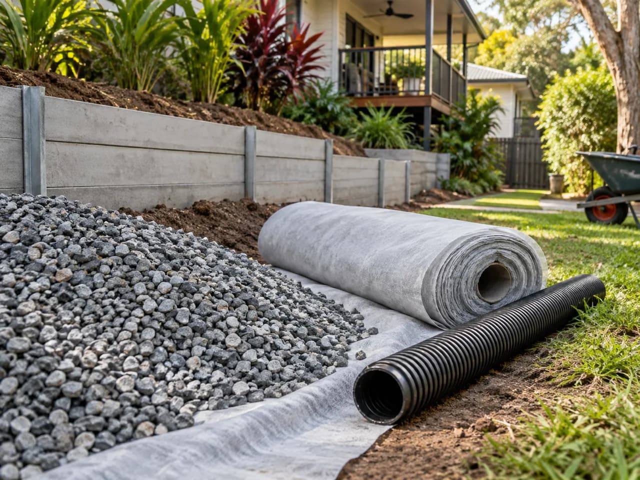 Illustrative retaining wall service context in Brisbane